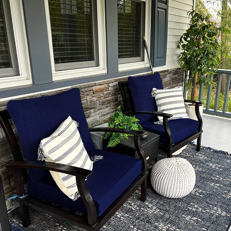 Sqodok Patio Cushion Covers 22x20x4  Waterproof Outdoor Cushion Covers Replacement  4Pack Patio Cushion Seat Slicovers for Sectional Sofa  Chair  Outdoor Wicker Patio Sofa  Blue - Image 5